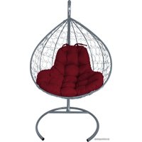 Подвесное кресло M-Group XL 11120302 (серый ротанг/бордовая подушка)