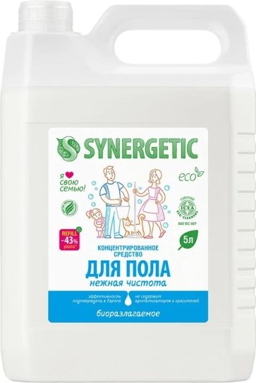 

Средство для пола Synergetic Биоразлагаемое. Нежная чистота 5 л