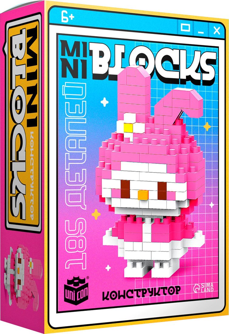 

Конструктор Unicon Mini Blocks. Зайчик 1308-15 10620375 (185эл)