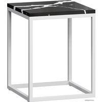 Журнальный столик LoftyHome Годмар 3 (мрамор блэк/белый)