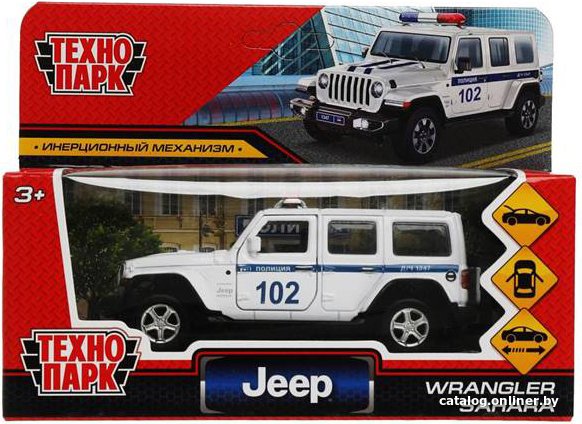 Внедорожник Технопарк Jeep Wrangler Sahara Полиция SAHARA5D-12POL-WH