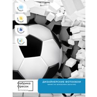 Фотообои ФабрикаФресок Футбольные мячи из стены 725270 (500x270)