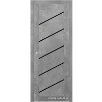 Межкомнатная дверь Юркас Stark ST7 ДО 80x200 (бетон светлый, стекло lacobel черный лак)