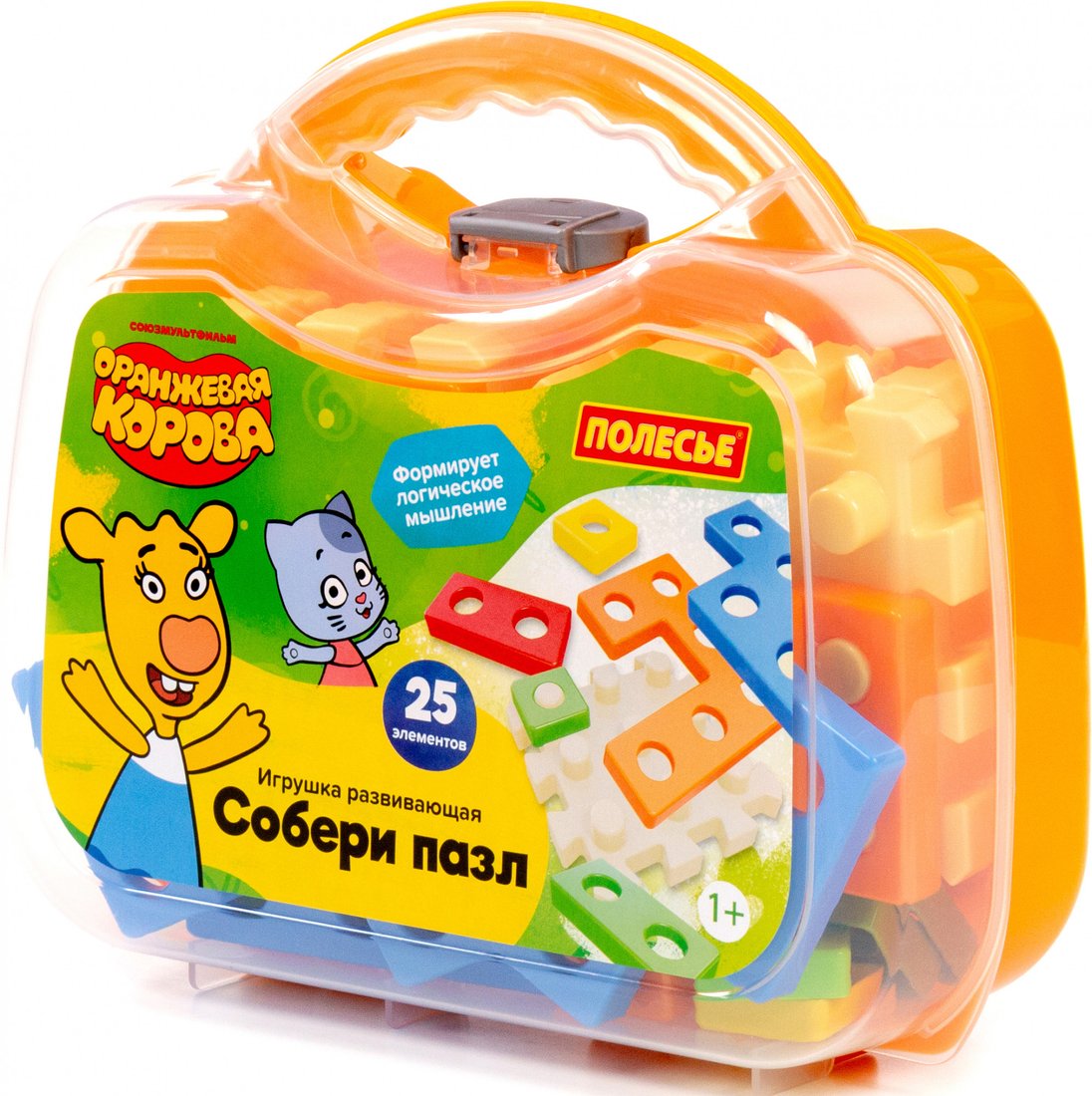 Конструктор Полесье Оранжевая корова. Собери пазл 04585