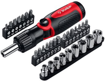 Набор трещотка с головками и битами Зубр 25161-H31 (31 предмет)