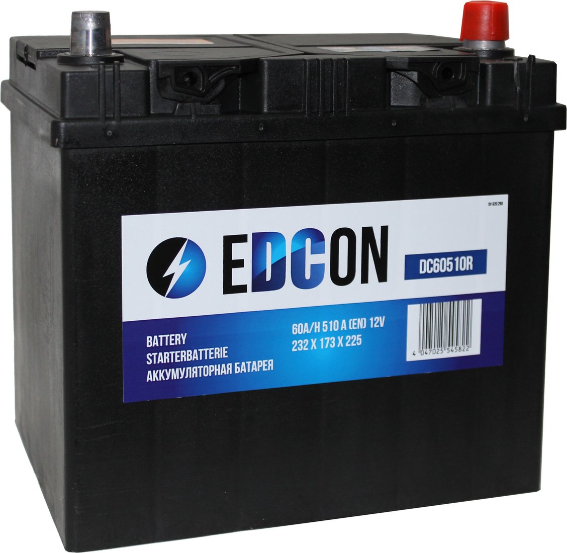 

Автомобильный аккумулятор EDCON DC60510R (60 А·ч)