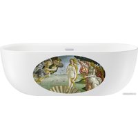 Ванна Wellsee Chic Riviera 170x76 202010446 (отдельностоящая ванна белый глянец с худ. изображением, экран, ножки, сифон-автомат хром)