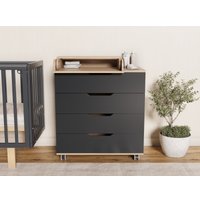 Детский комод Incanto Юг с органайзером 800/4 PK-0077/5/kЛ (дуб/графит)
