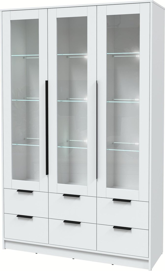 

Шкаф-витрина Интерлиния Концепт КТ-ШВ3 с подсветкой (белый платинум/белый платинум)