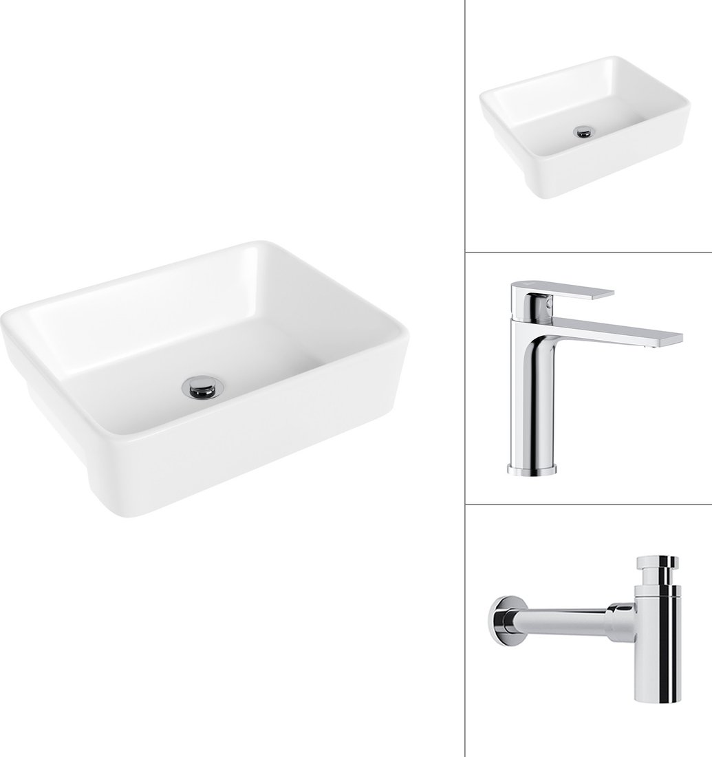 

Умывальник Lauter 21675 + Reef 21CK678C с сифоном 21635CH (хром)