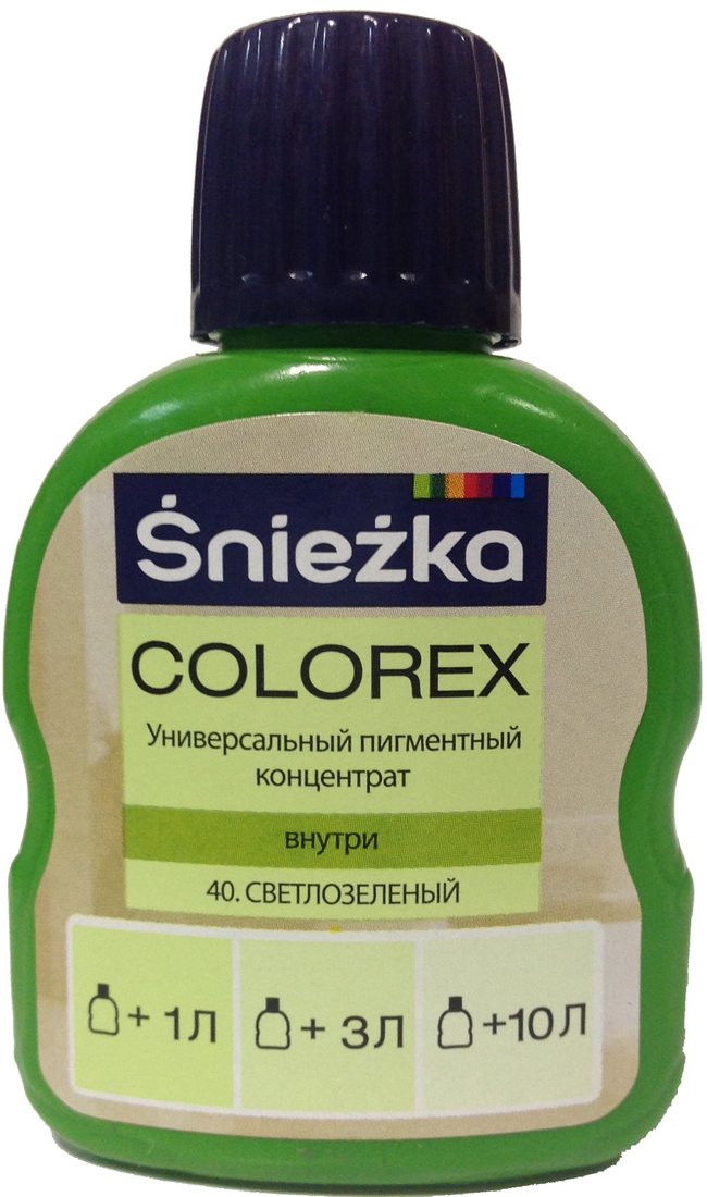 

Колеровочная краска Sniezka Colorex 0.1 л (№40, зеленый светлый)