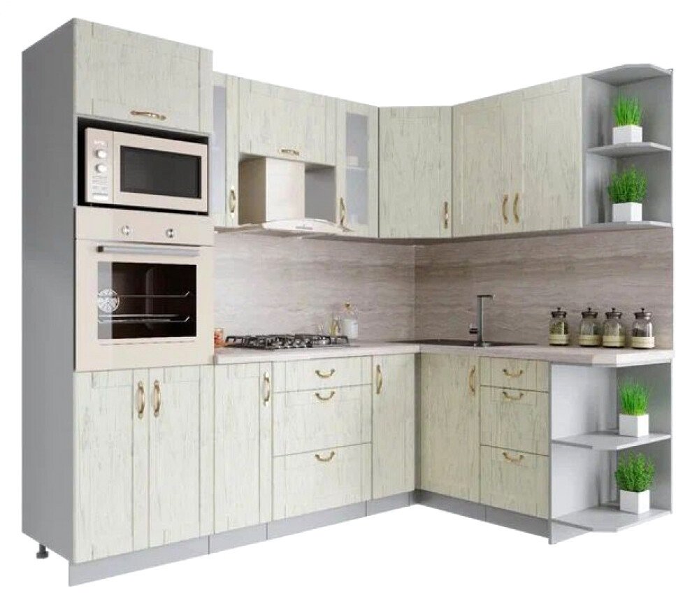 

Готовая кухня Интерлиния Мила Крафт 1.68x2.4 правая (дуб снежный)