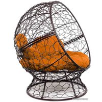 Кресло M-Group Апельсин 11520207 (коричневый ротанг/оранжевая подушка)