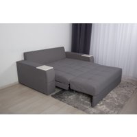 Диван DiArt Джаз 1400 с подлокотниками Бруклин (велюр Selfie grey/прав/крафт)