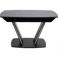 Кухонный стол Аврора Дрезден 130-161.5x80 (камень черный/черный)