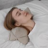Ортопедическая подушка Like Yoga Валик льняной с гречневой лузгой 26-12 48x18x16