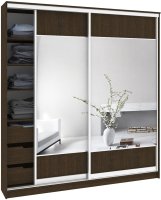 

Шкаф-купе Кортекс-мебель Сенатор ШК12-45 Геометрия ДСП с зеркалом (венге)