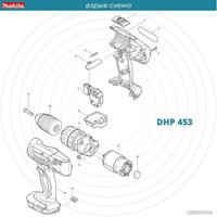 Ударная дрель-шуруповерт Makita DHP453ZJ (без АКБ, кейс)