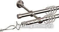 Карниз для штор АС ФОРОС Grace D16K/16Г + наконечники Волна (2м, сатин)