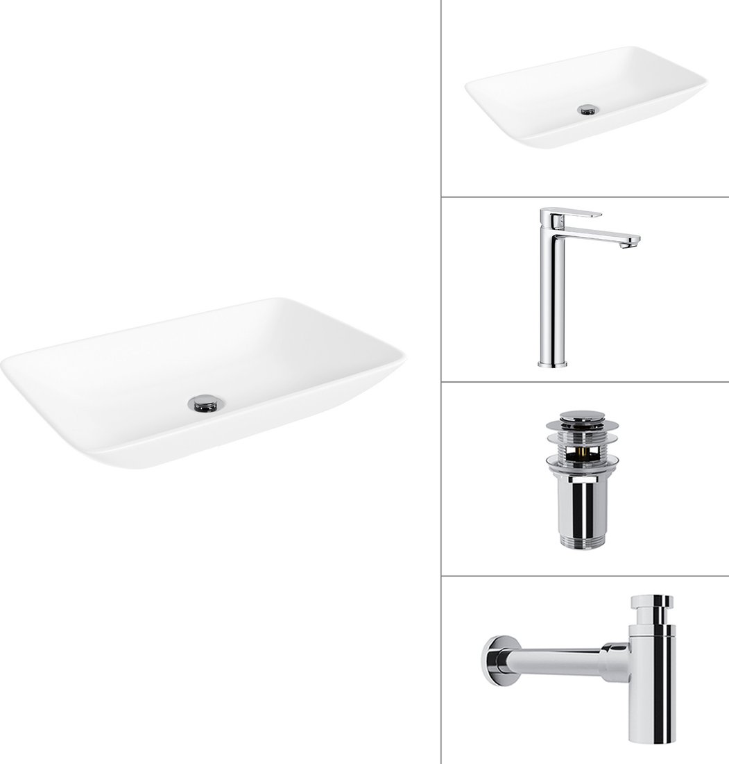 Умывальник Lauter 21540 + Moon 21СK81691C + сифон 21635CH + дон.клапан 21190CH (хром)