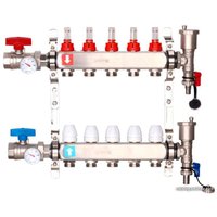 Запорная арматура Gappo Коллектор регулируемый с расходомерами G422.5 5-вых. x1"x3/4"