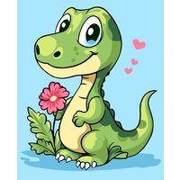 Картина по номерам Wizardi Динозавр MINI301