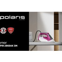 Утюг Polaris PIR 2860AK 3m (черный/розовый) в Бресте