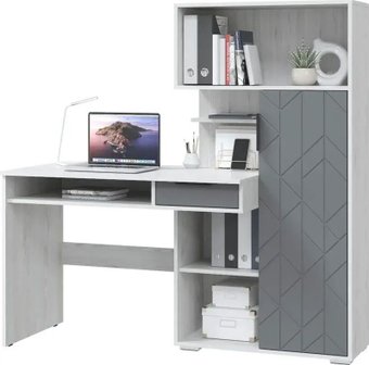 Офисный стол MLK Бэйсик (ясень анкор/смоки софт)