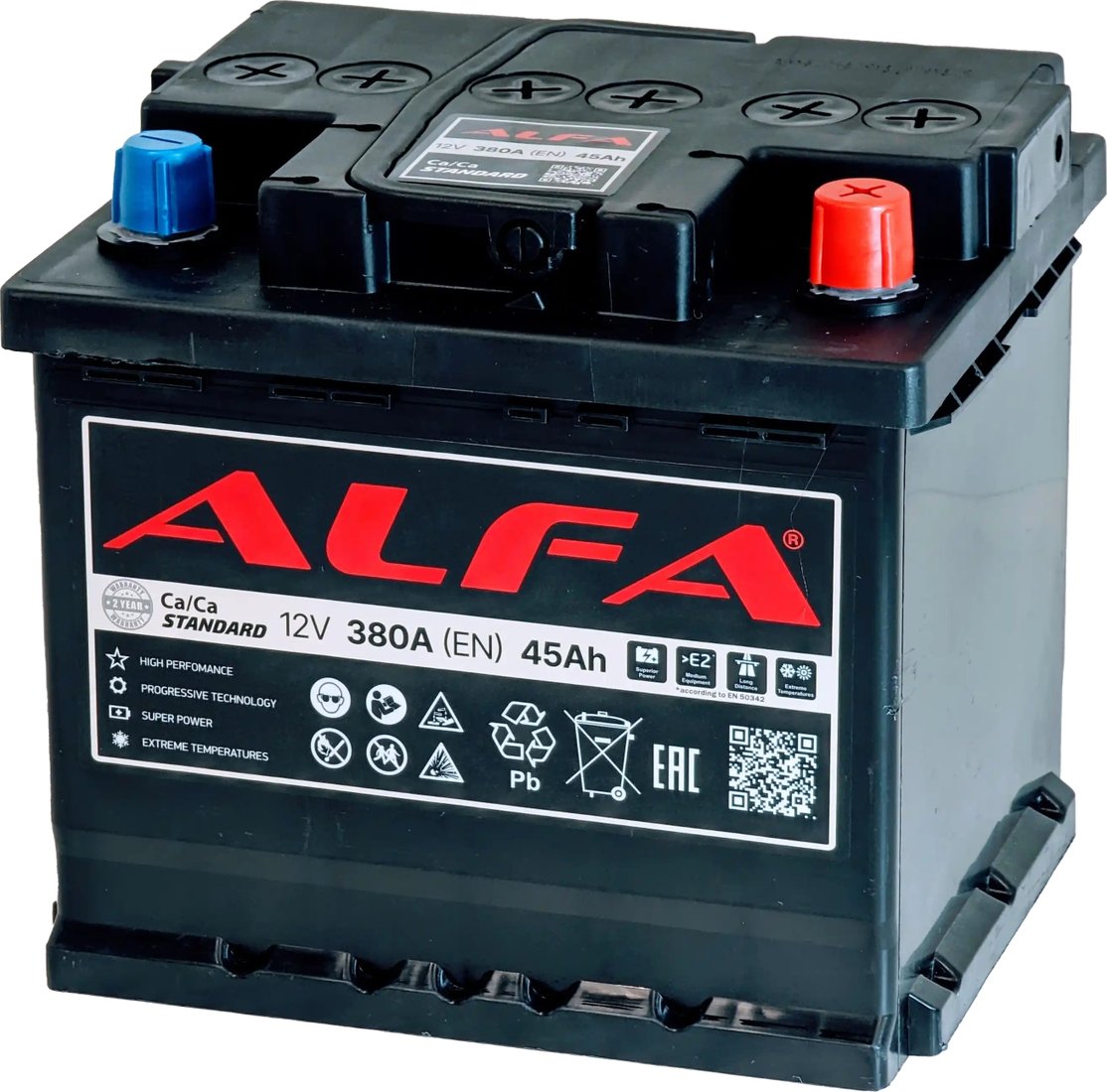 

Автомобильный аккумулятор ALFA Standard 45 R+ (45 А·ч)