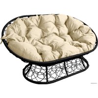 Садовый диван M-Group Мамасан 12110401 (черный ротанг/бежевая подушка)