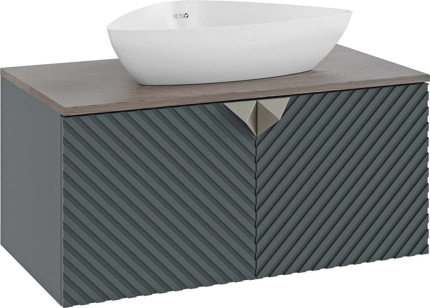 

Runo Тумба под умывальник Андорра 85 (подвесная, графит/дуб коньячный)