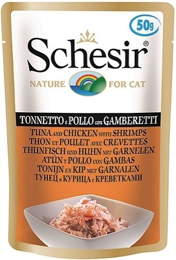 Пресервы Schesir Tuna and chicken with shrimps 0.05 кг