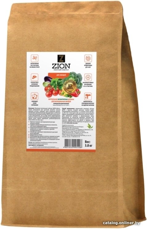 Удобрение Zion для овощей (крафтовый мешок, 3.8 кг)