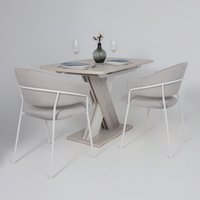 Стул с подлокотниками Алвест AV 433 (светло-серый бархат H-09/белый)