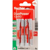 Дюбель универсальный Fischer DuoPower 10 x 80 K NV 537652 (4 шт)