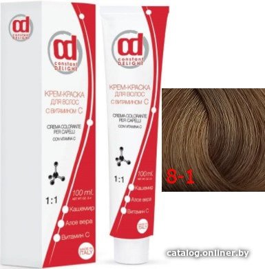 Крем-краска для волос Constant Delight Crema Colorante с витамином С 8/1 светло-русый сандре