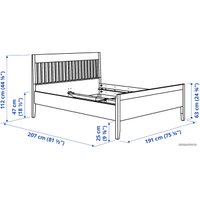 Кровать Ikea Иданэс 200x180 (белый, лонсет) 894.065.20