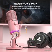 Проводной микрофон Maono DM30 (розовый)