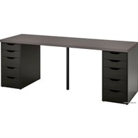 Стол Ikea Лагкаптен/Алекс 494.175.73 (темно-серый/черно-коричневый)