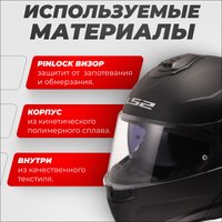 Мотошлем LS2 FF908 Strobe II Solid (XS, матовый черный) в Борисове