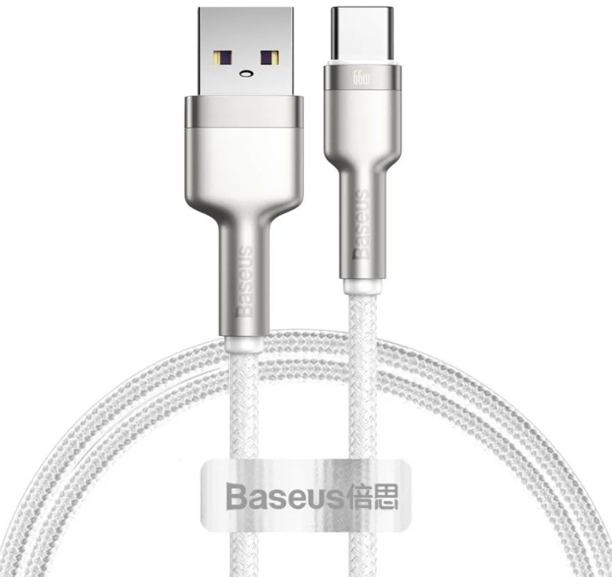 

Кабель Baseus Cafule Series Metal Data Cable USB Type-A - Type-C 66W CAKF000202 (2 м, белый)