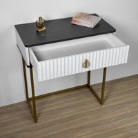 Туалетный столик без зеркала Shtabe Royal 5115 эко (металл бруклин/золото/р.золото)