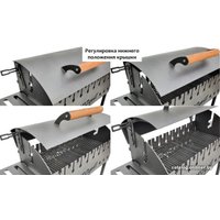 Мангал для дачи Progrill Чикаго вуд XL на колесах (4 мм)