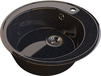 Кухонная мойка Гамма Гранит Gloss-02 (черный)