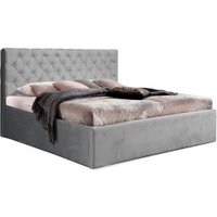 Кровать Анмикс Ирма 160x200 с ламелями (светло-серый микровелюр/Simple 31)