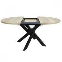 Кухонный стол Виста Палермо 120x120/155 (дуб натуральный/матовый черный)