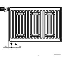 Стальной панельный радиатор Brugman Tип 22 500x100x1800 FEV220501801UBY (нижнее подключение)