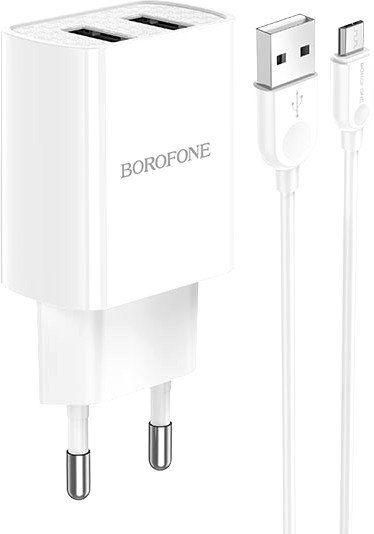 

Сетевое зарядное Borofone BA53A microUSB (белый)