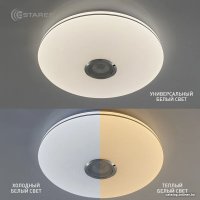 Светильник-тарелка Estares Music Rgb 60W R-APP-390-WHITE/CHROME-220-IP20 в Бресте