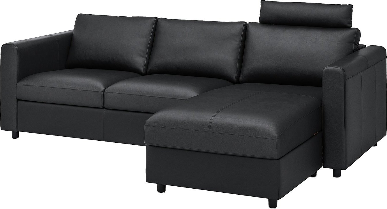 

Угловой диван Ikea Vimle с козеткой с изголовьем/Grann/Bomstad черный s09306261